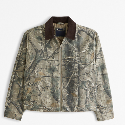 Camouflage Print Outdoor Zip Up Jacket