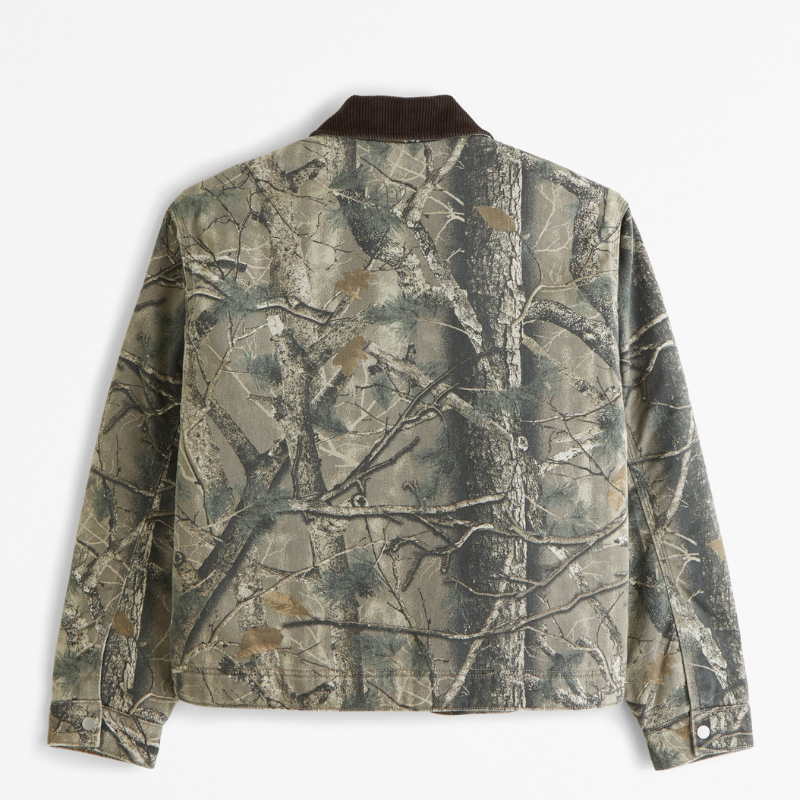 Camouflage Print Outdoor Zip Up Jacket