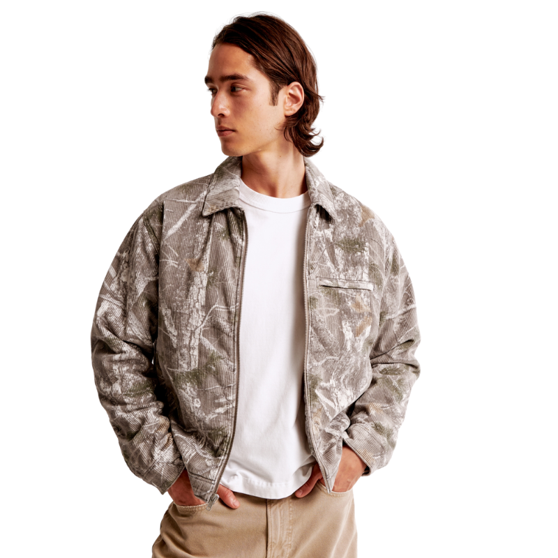 Camouflage Print Outdoor Zip Up Jacket