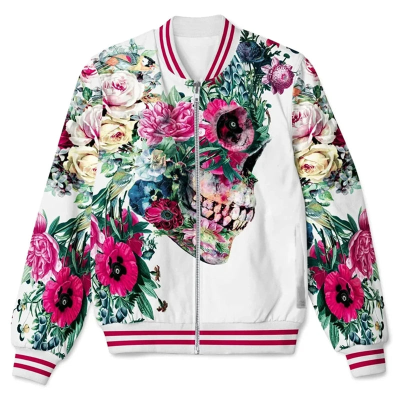 3D Graffiti Printed Streetwear Bomber Jacket