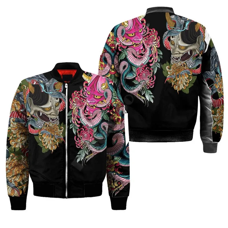 3D Graphic Embroidered Bomber Jacket