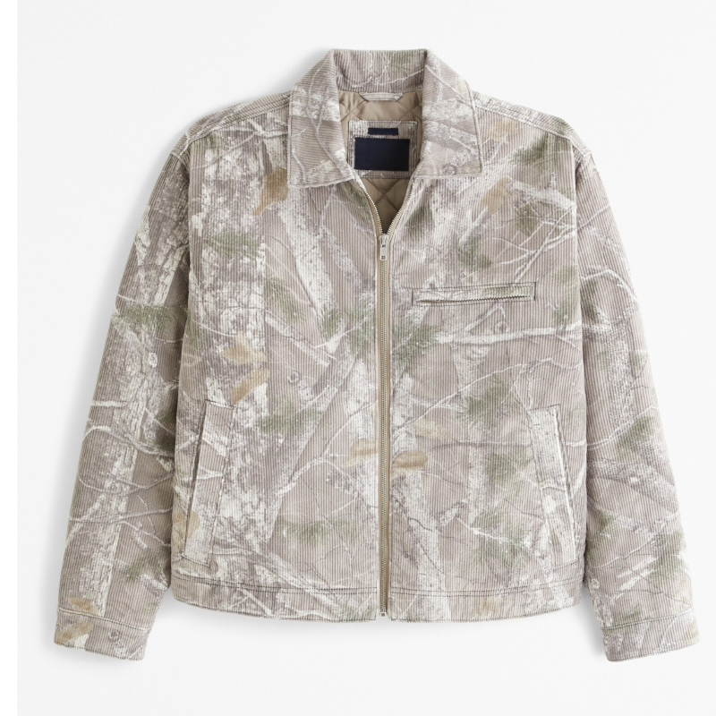 Camouflage Print Outdoor Zip Up Jacket