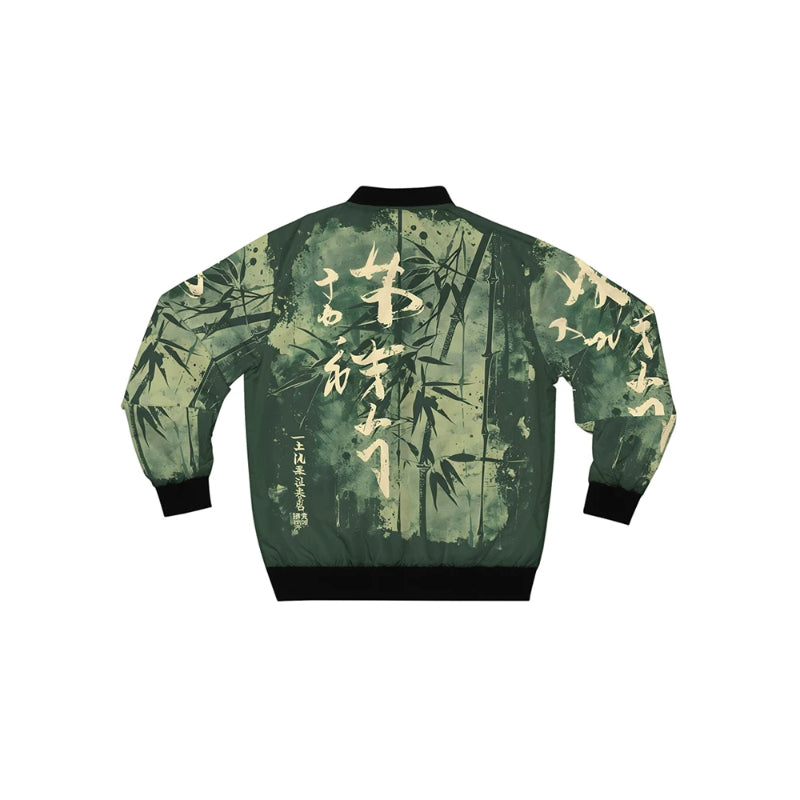 Bamboo Forest Printed Serenity Bomber Jacket