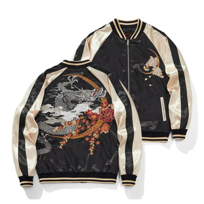 Classic Floral Embroidery Bomber Jacket