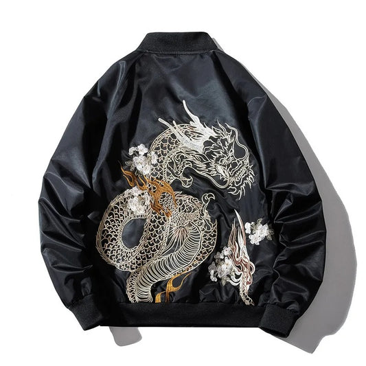 Embroidered Dragon Bomber Jacket