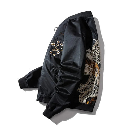 Embroidered Dragon Bomber Jacket