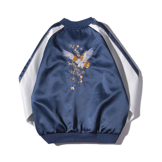 Embroidered Eagle Bomber Jacket