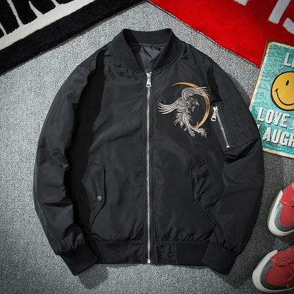 Embroidered Phoenix Bomber Jacket