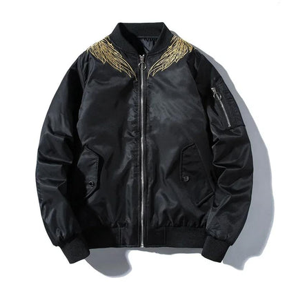 Feather Embroidered Bomber Jacket