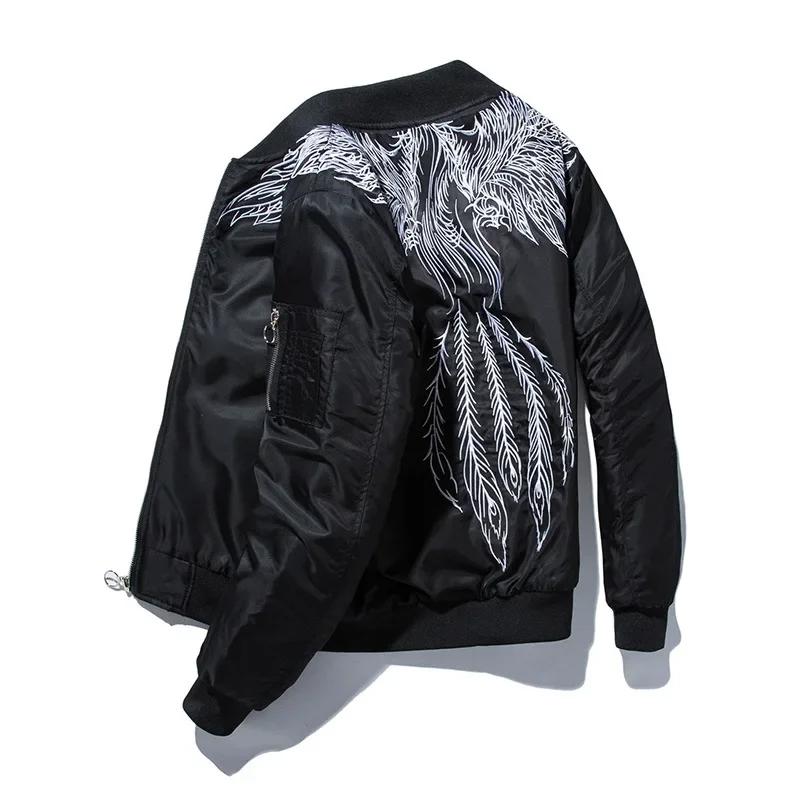 Feather Embroidered Bomber Jacket