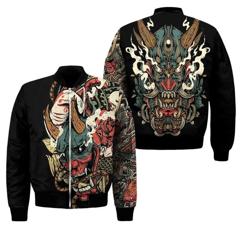 Intricate Warrior Print Bomber Jacket