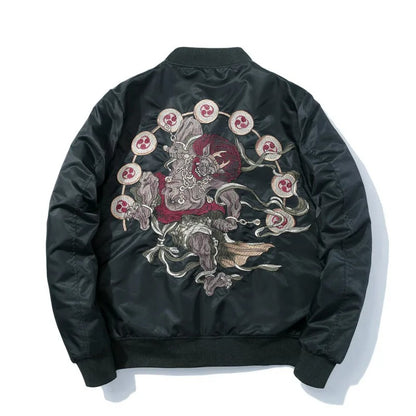 Japanese Anime Embroidered Bomber Jacket