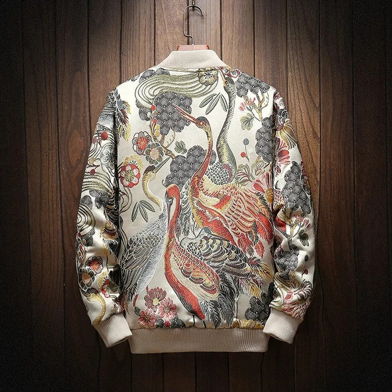 Japanese Retro Embroidered Bomber Jacket