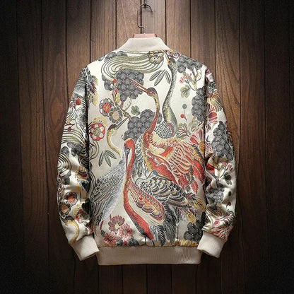 Japanese Retro Embroidered Bomber Jacket