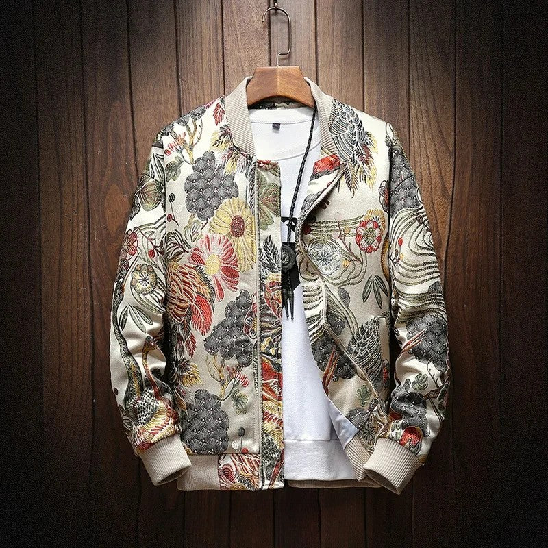 Japanese Retro Embroidered Bomber Jacket