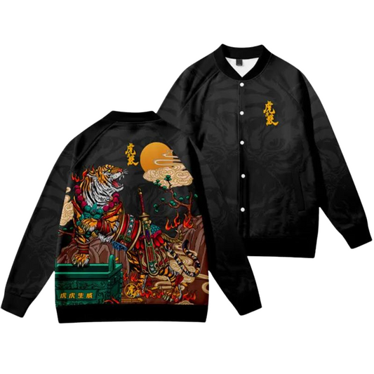 Regal Samurai Tiger Printed Bomber Jacket