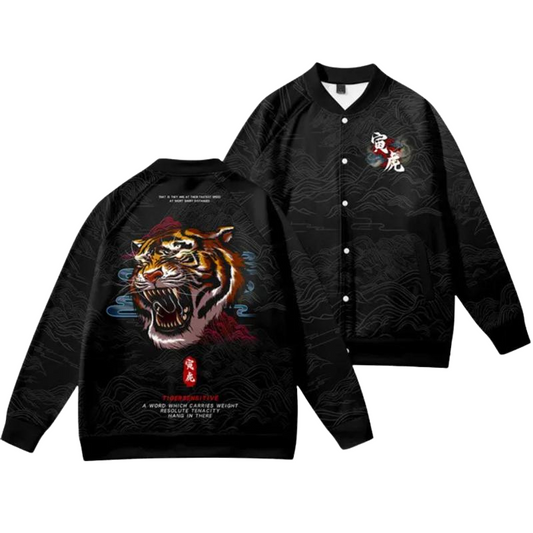 Roaring Tiger Print Bomber Jacket