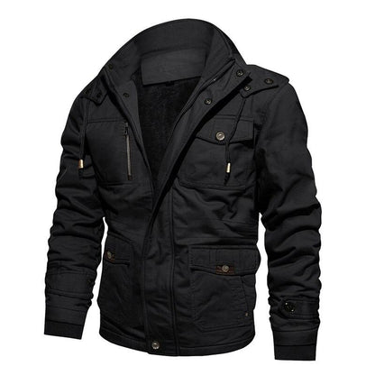 Thick Cotton Cargo Jacket for Winter