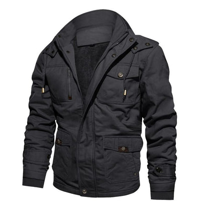 Thick Cotton Cargo Jacket for Winter