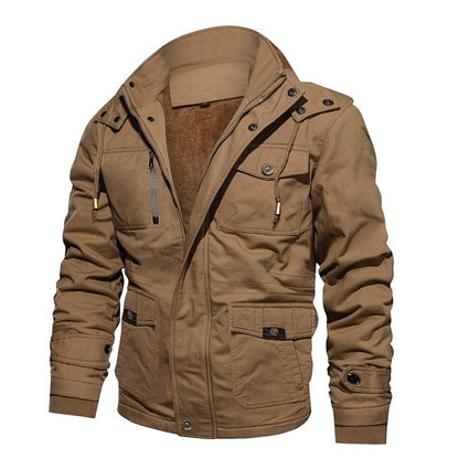 Thick Cotton Cargo Jacket for Winter