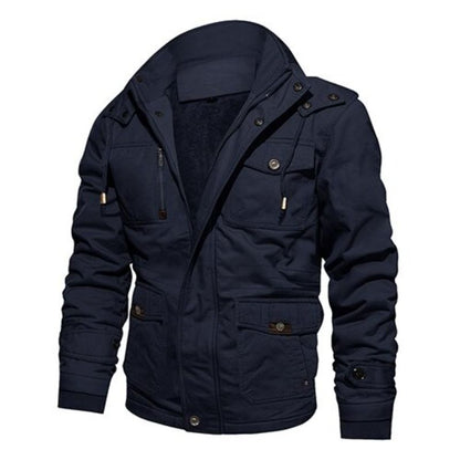 Thick Cotton Cargo Jacket for Winter